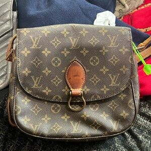 Louis Vuitton Brown Monogram Crossbody Bag with Tan Leather Trim